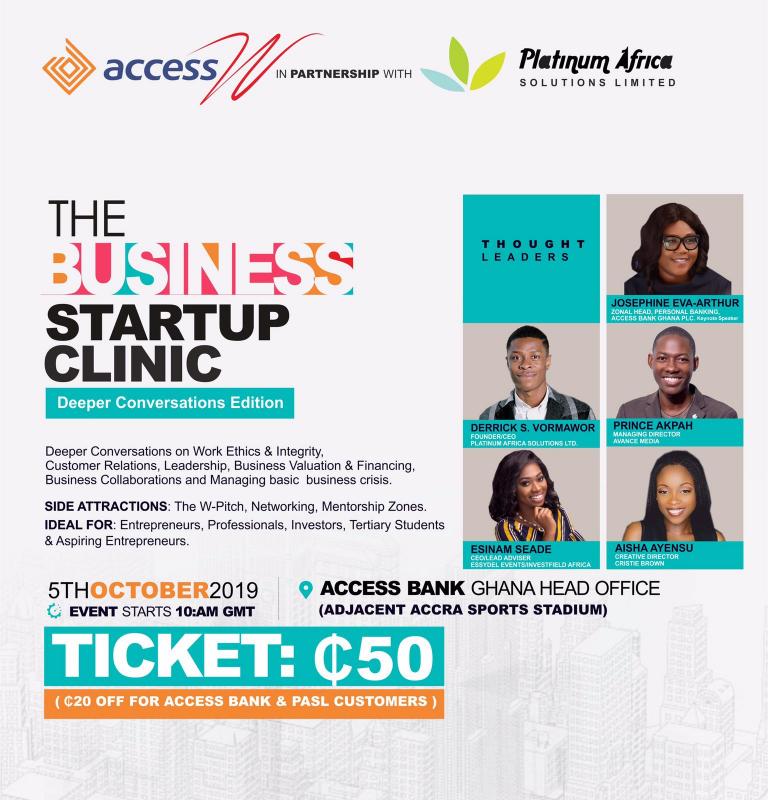 Josephine Eva-Arthur, Prince Akpah, Derrick Vormawor to speak at 8th Business Start Up Clin